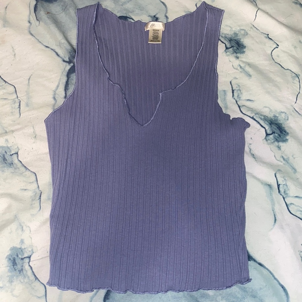 Bozzolo cropped tank, blue, size medium.